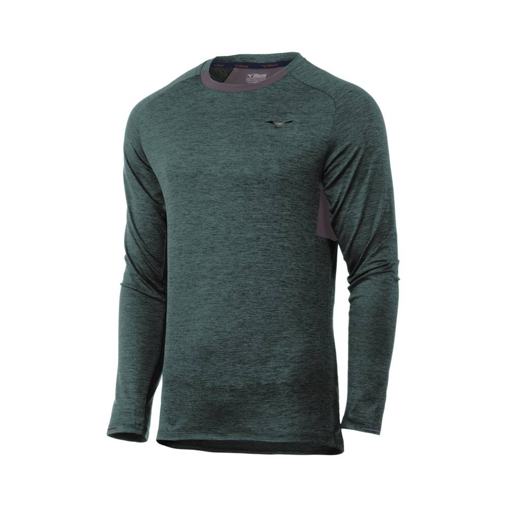 Blusa Mizuno Alpha Long Sleeve - Homem - Verdes - AONHY3762